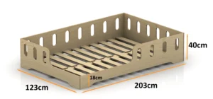 Dimensions du lit en bois pour enfants TILA 1