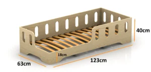 Dimensions du lit en bois pour enfants TILA 1