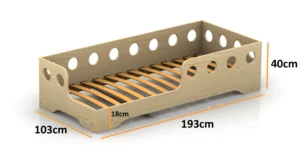 Dimensions du lit en bois pour enfants TILA 5