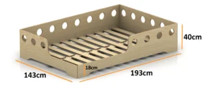 Dimensions du lit en bois pour enfants TILA 5