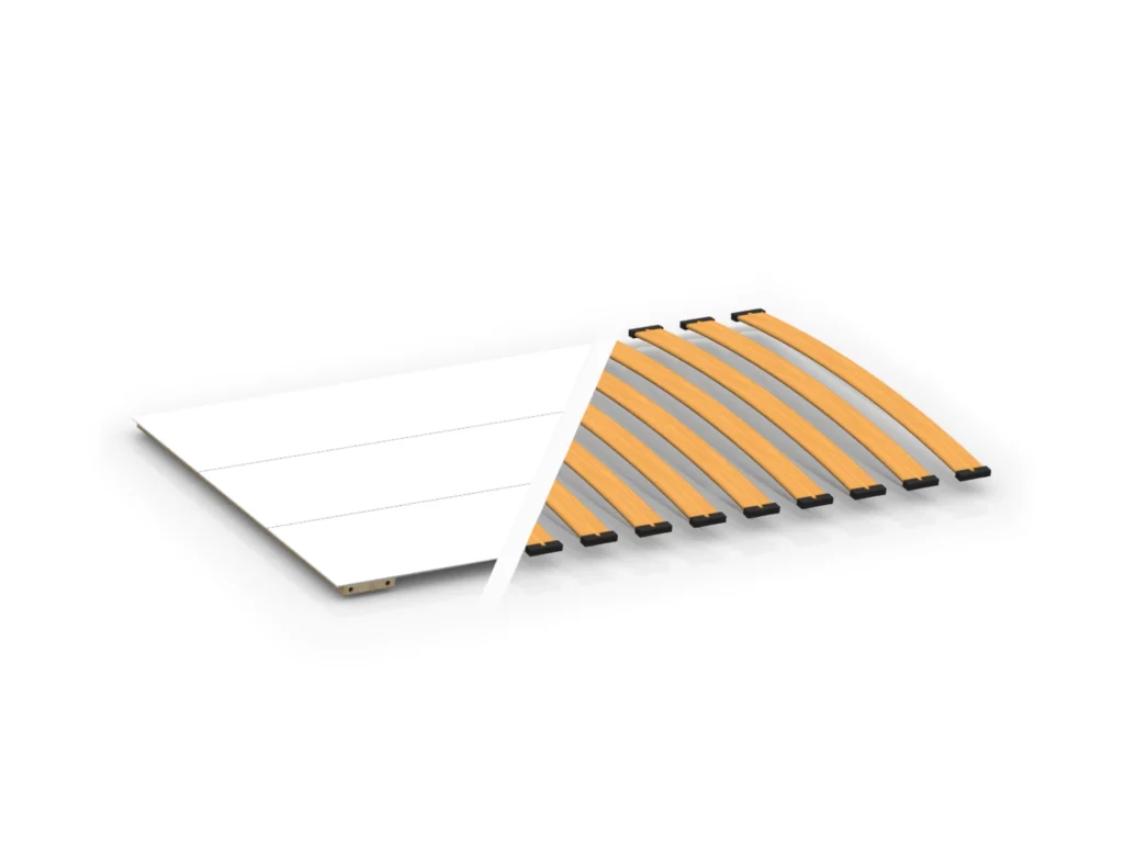 Insert pour tiroir de lit enfant avec des lattes en bois à ressort