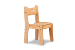 Chaise enfant en bois réalisée en contreplaqué de pin couleur bois naturel
