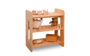 Étagère pour enfants en bois avec trois tablettes fabriquée en contreplaqué de pin
