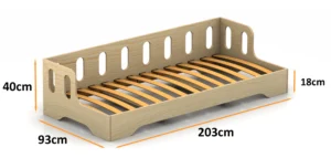 Dimensions du lit en bois pour enfants TILA 1S