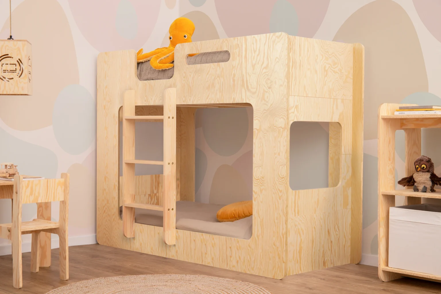 Lit superposé pour enfants en bois avec sommier MIMI Montessori