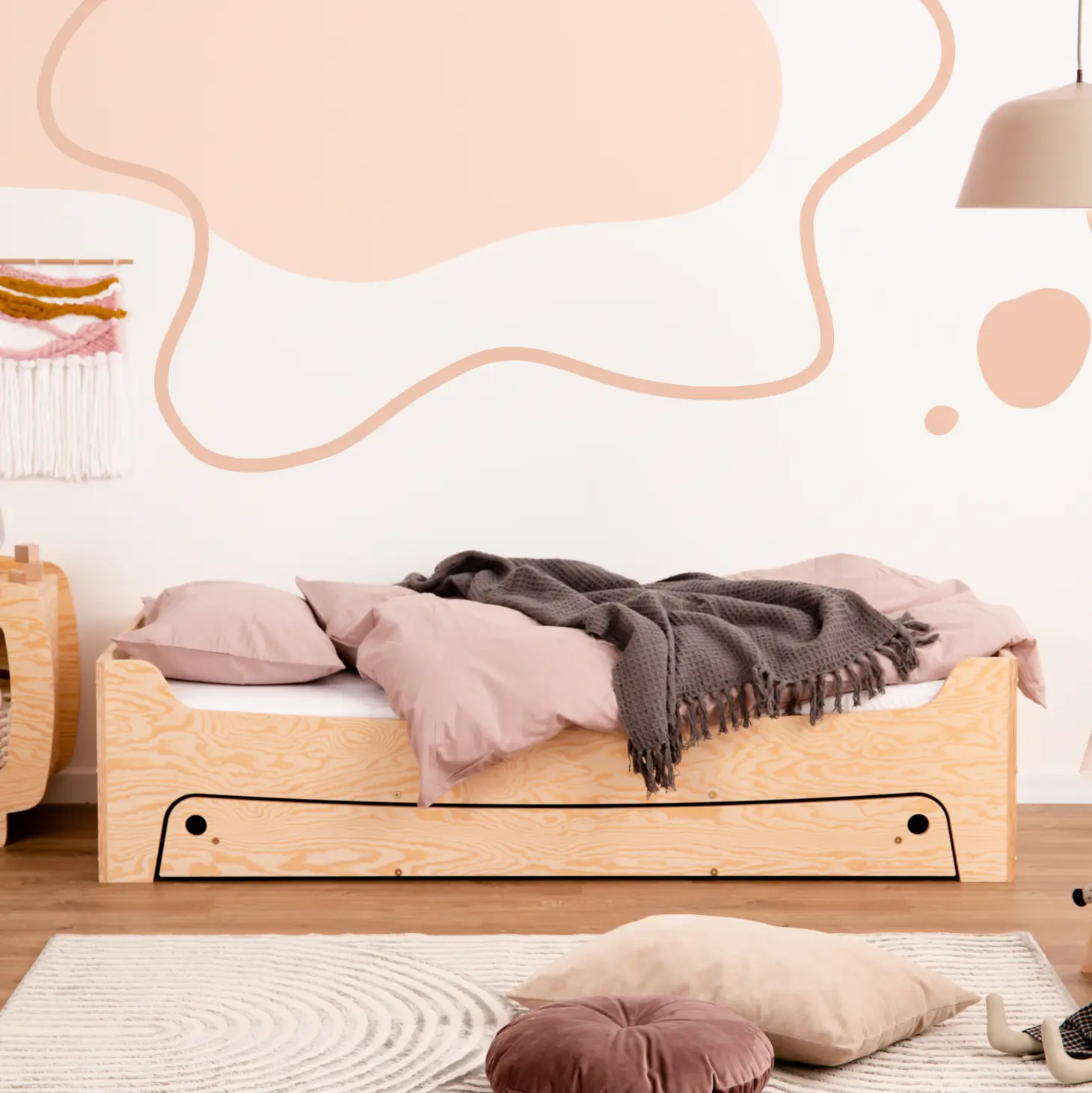 Lit enfant en bois avec tiroir et sommier TILA 10 Montessori