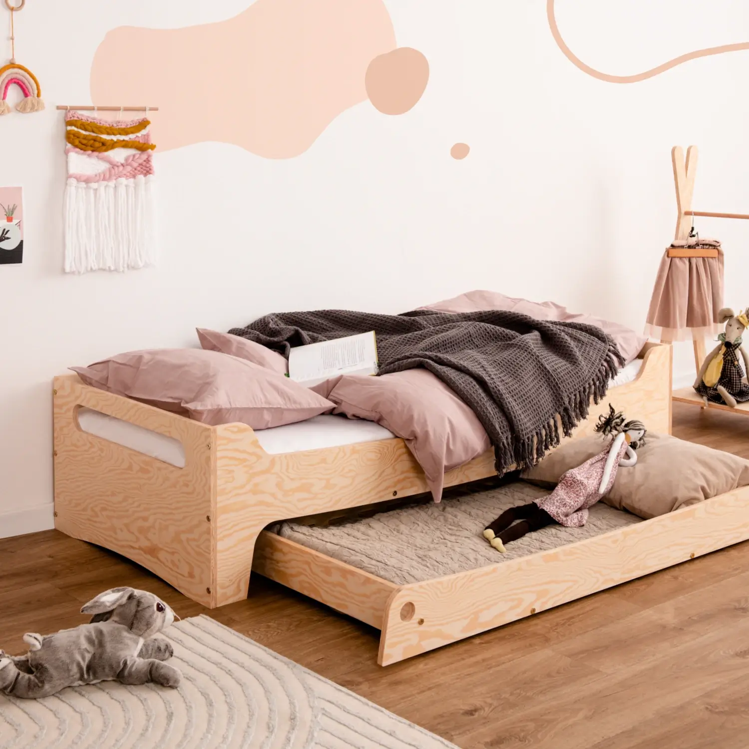 Lit enfant en bois avec tiroir et sommier TILA 10 Montessori