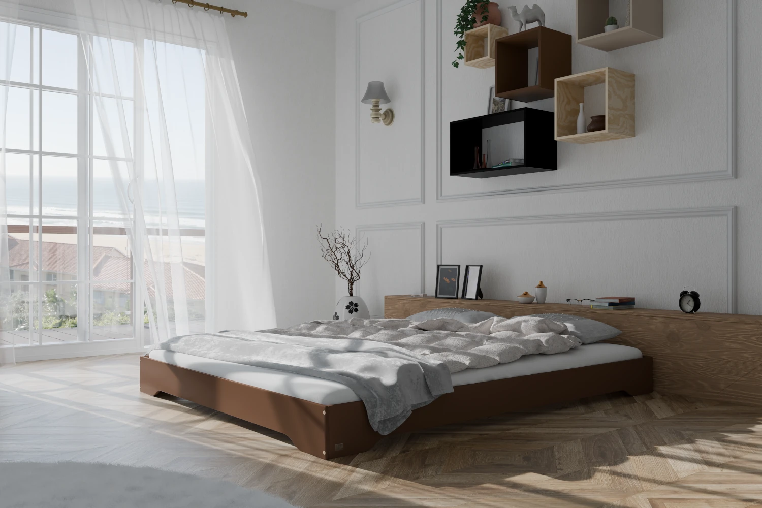 Lit simple bas en bois pour enfants avec sommier TILA 7 Montessori