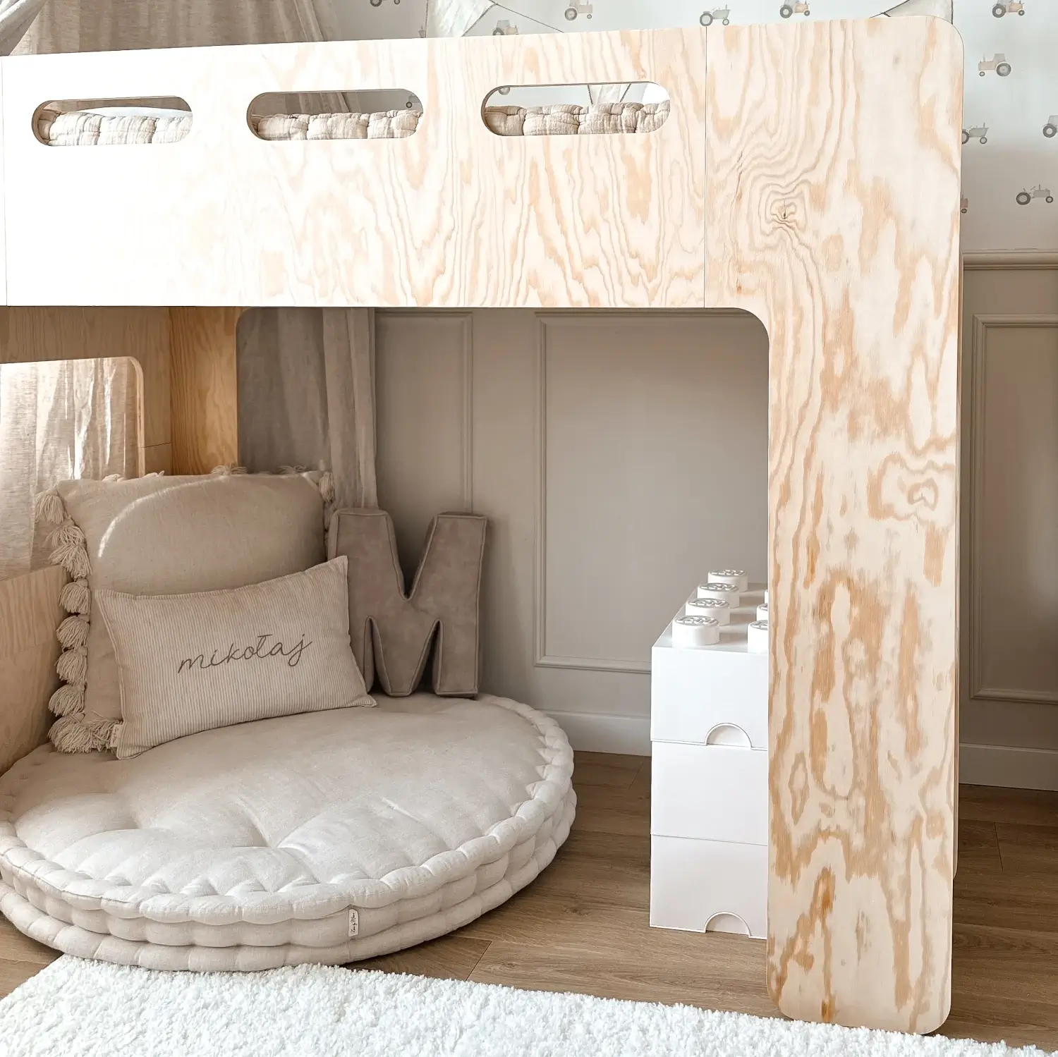 Lit superposé simple en bois avec mezzanine pour enfant MIMI A Montessori