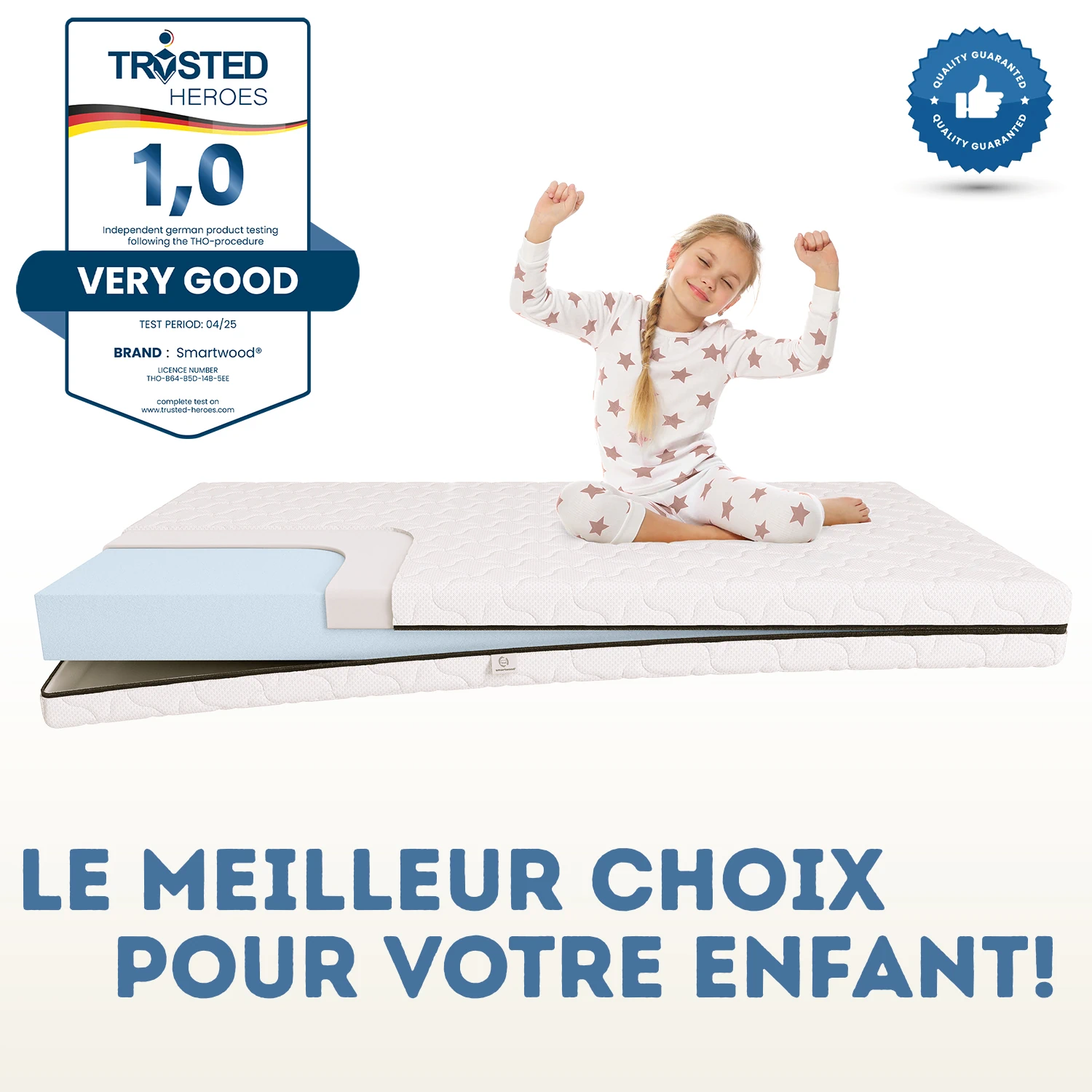 Matelas en mousse Smart Comfort pour enfants 9 cm Dureté moyenne H2 – pour tiroirs-4