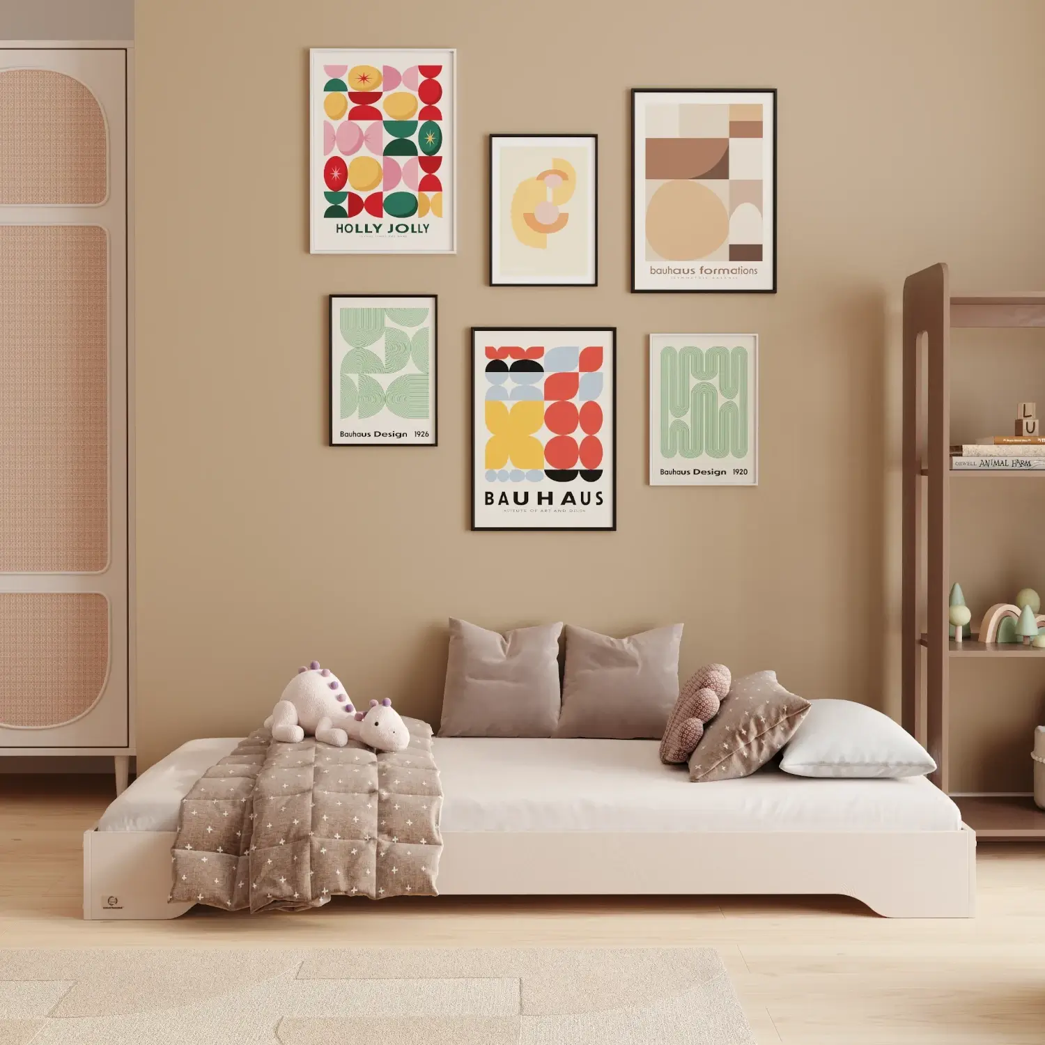 Lit simple bas en bois pour enfants avec sommier TILA 7 Montessori