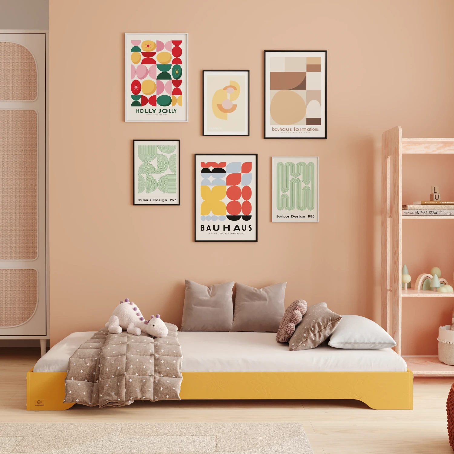 Lit simple bas en bois pour enfants avec sommier TILA 7 Montessori