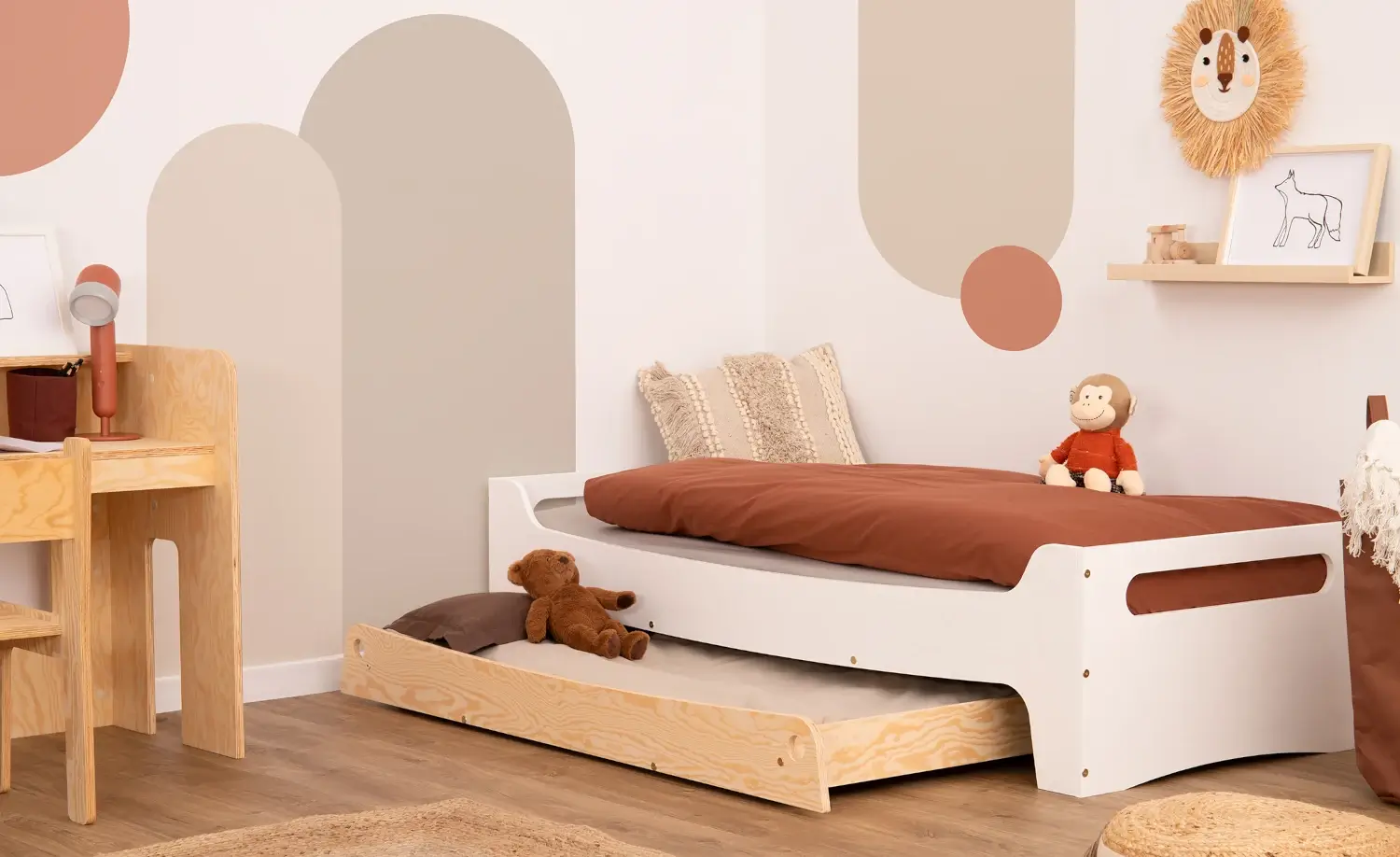 Lit enfant en bois avec tiroir et sommier TILA 10 Montessori