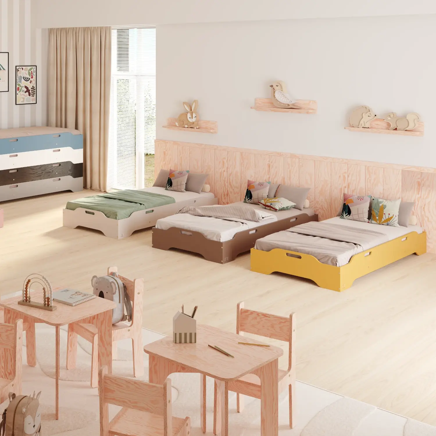 Lit simple bas en bois pour enfant avec sommier TILA 8 Montessori