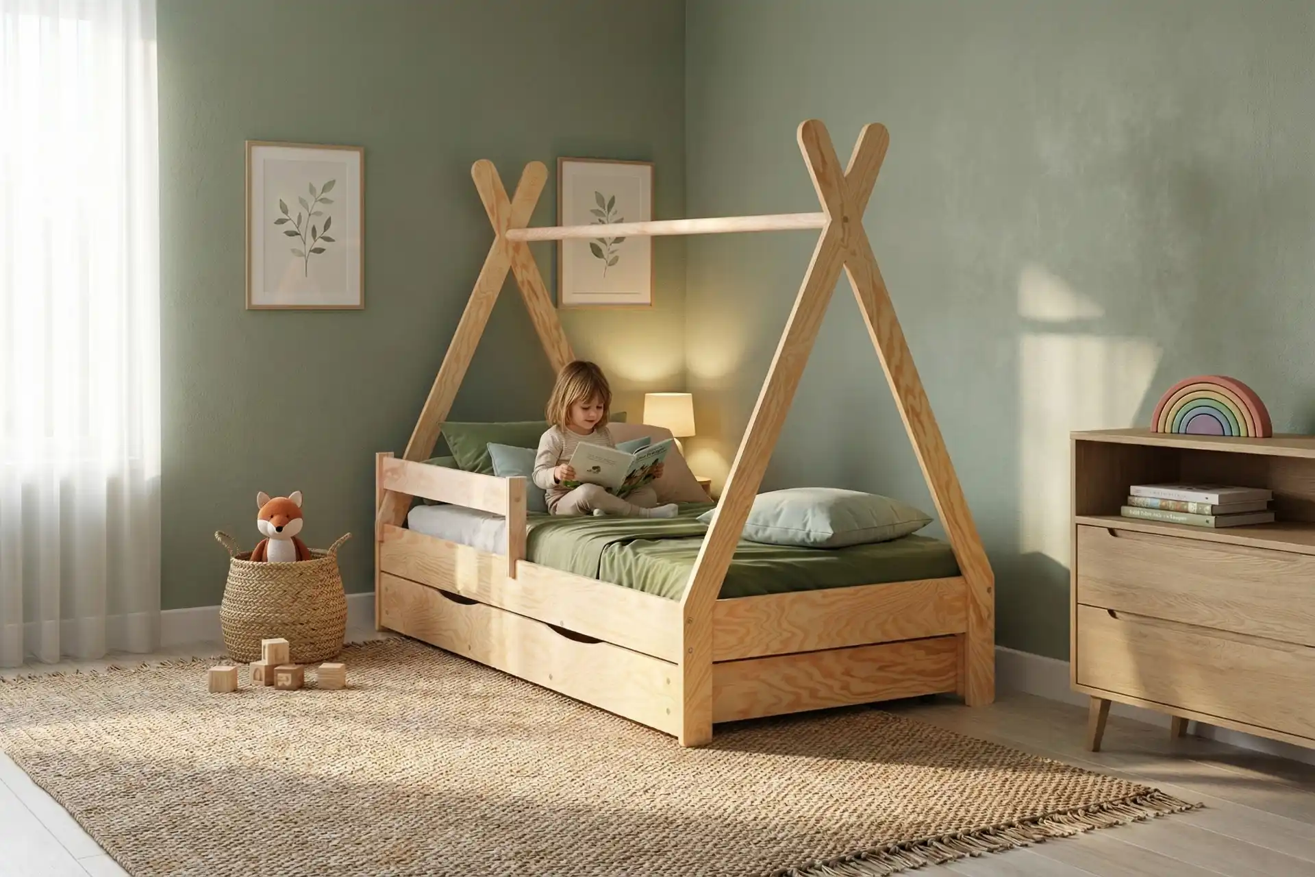 Un Lit d'Enfant aux Couleurs de la Nature Créez un Royaume Magique Forêt et Animaux