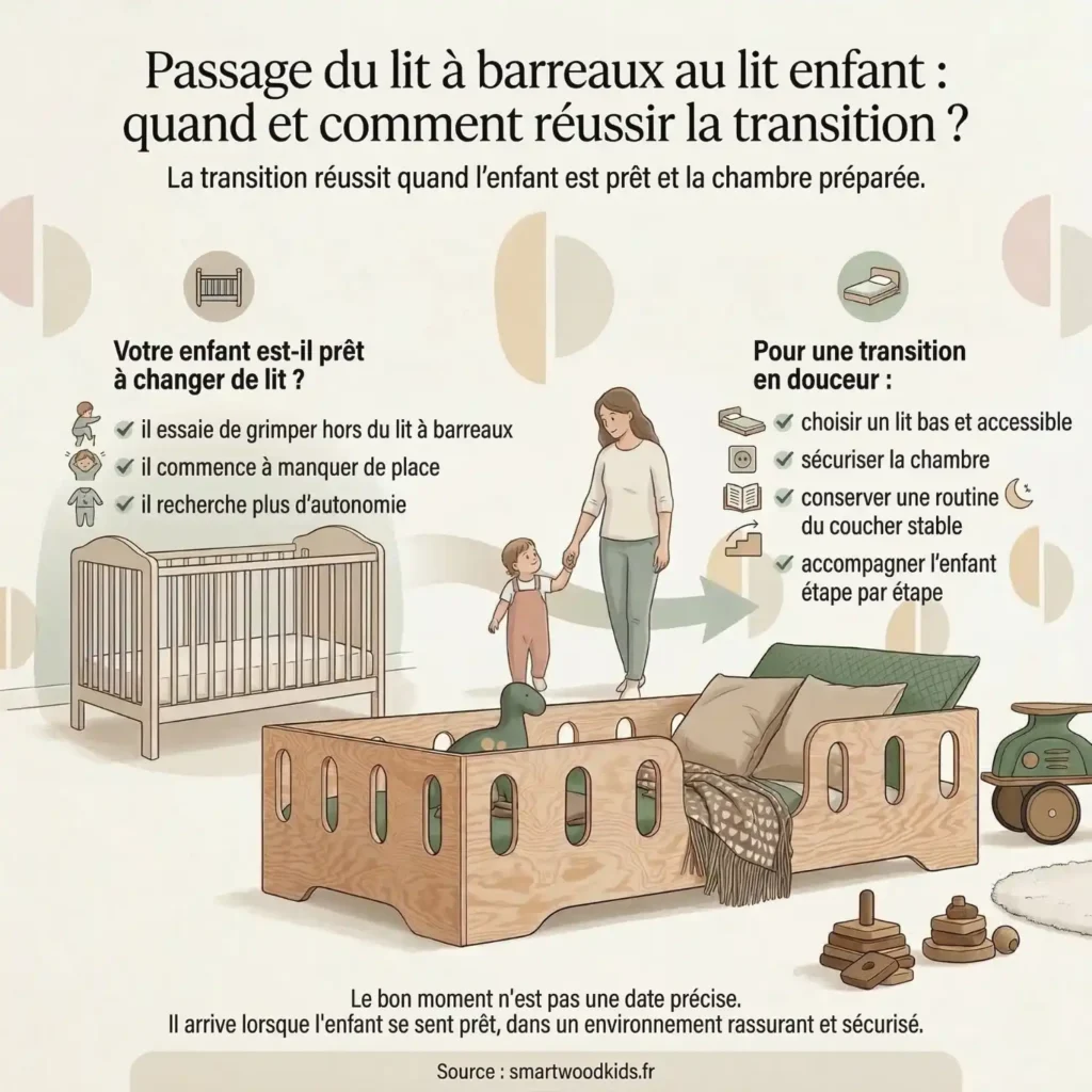 Passage du lit à barreaux au lit enfant : quand et comment réussir la transition ?